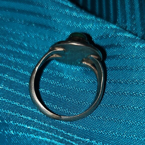GENIUNE TURQUOISE RING, SET in SILVER and  BRACELET with FAUX STONE ACCENTS - Picture 8 of 9